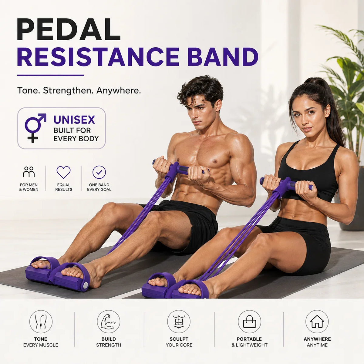 SAZILO - Yoga Pedal Puller Resistance Band With Handles