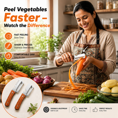 SAZILO™ 3-in-1 Premium Stainless Steel Vegetable Peeler with Bottle Opener